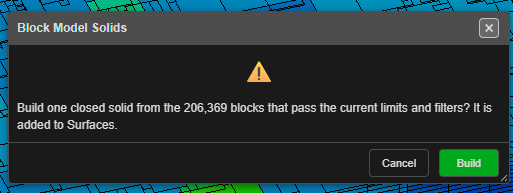 Block Model Solids confirmation
