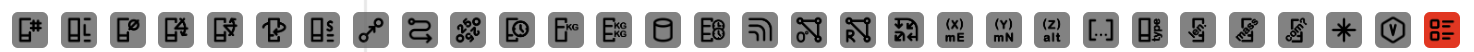 The display toolbar — 31 buttons along the bottom of the window