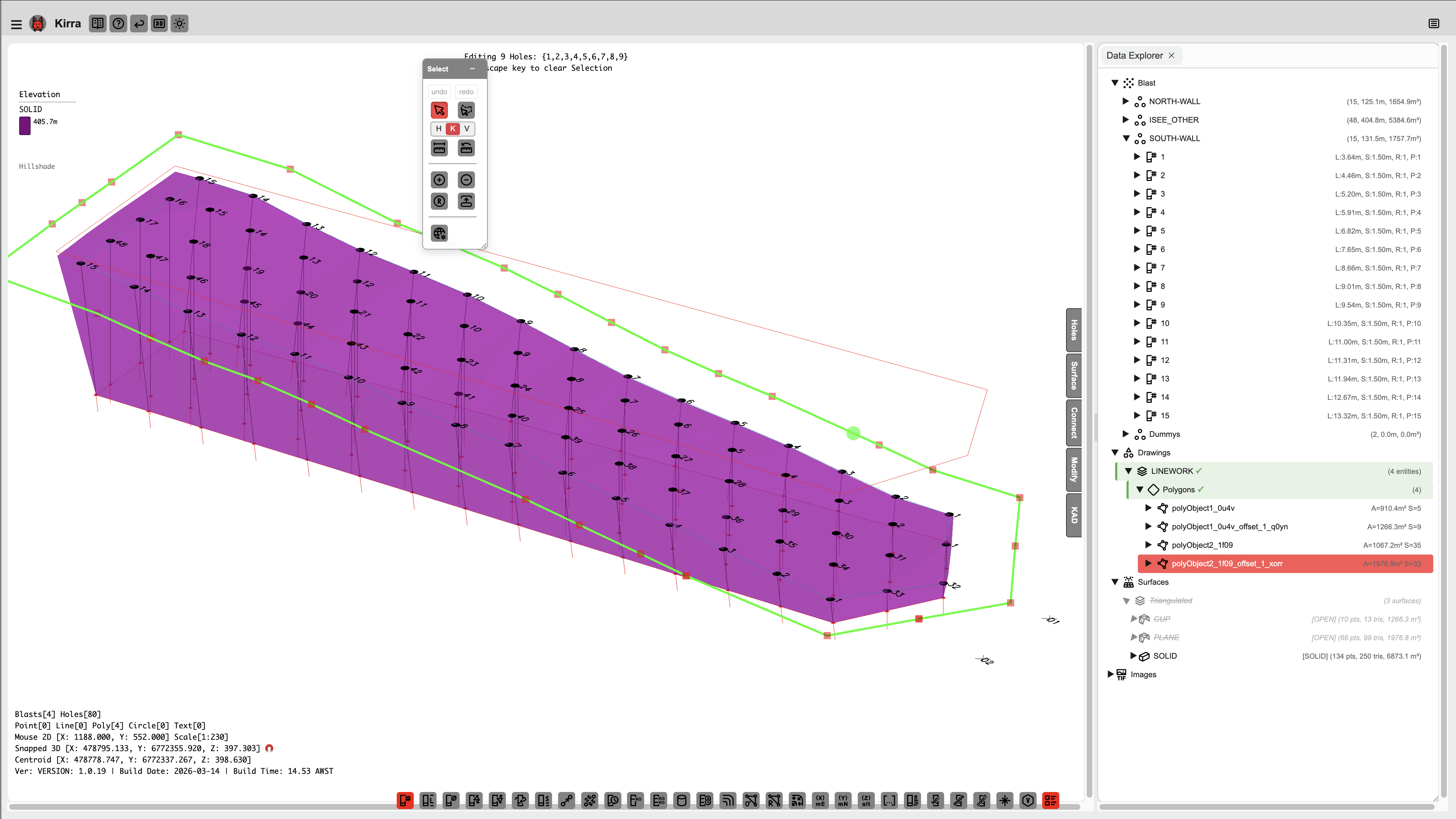KAD entity selection in the Data Explorer