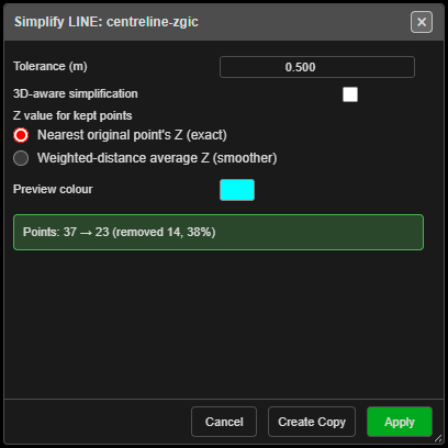Simplify dialog