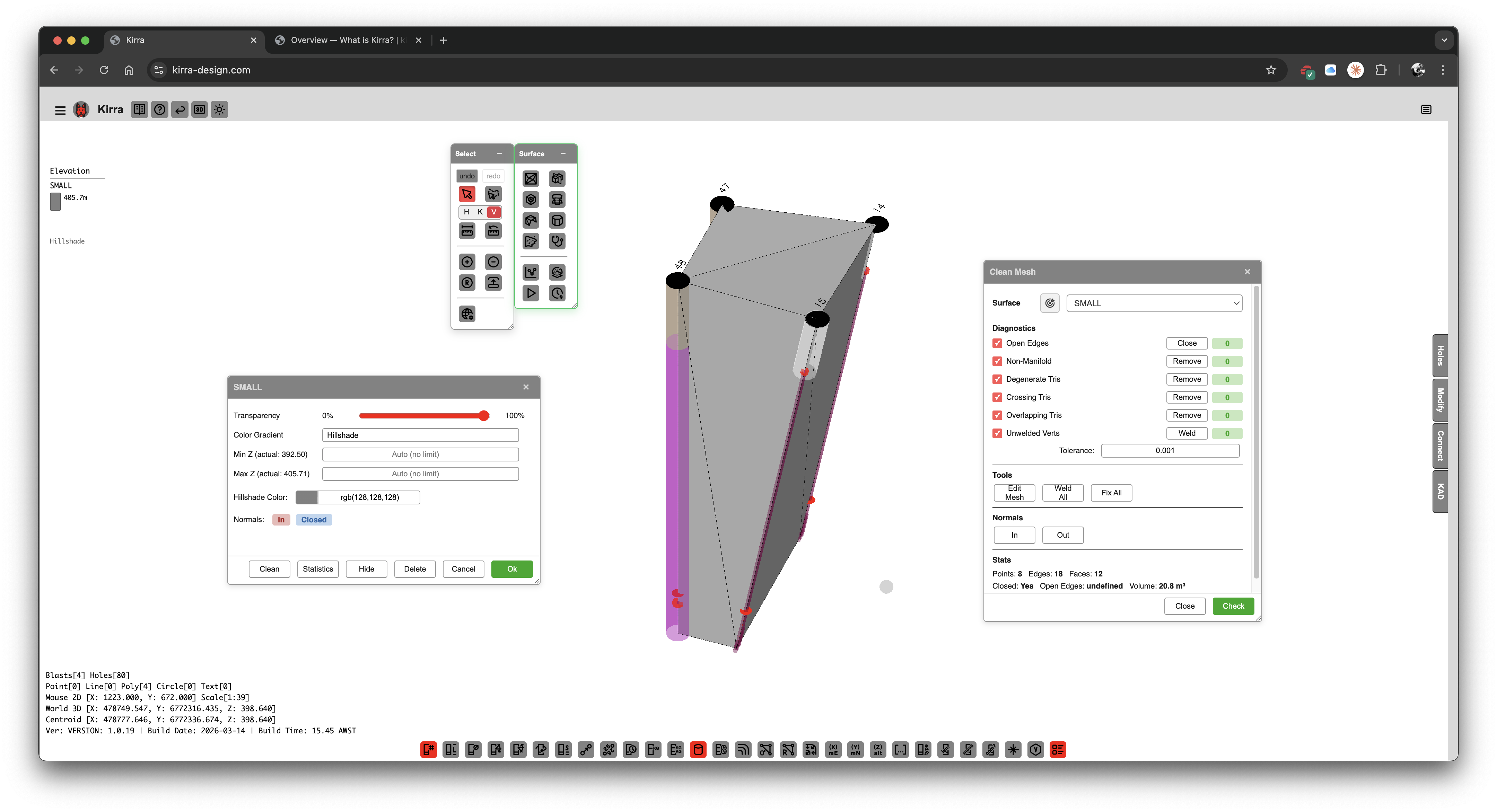 Completed solid after boolean merge