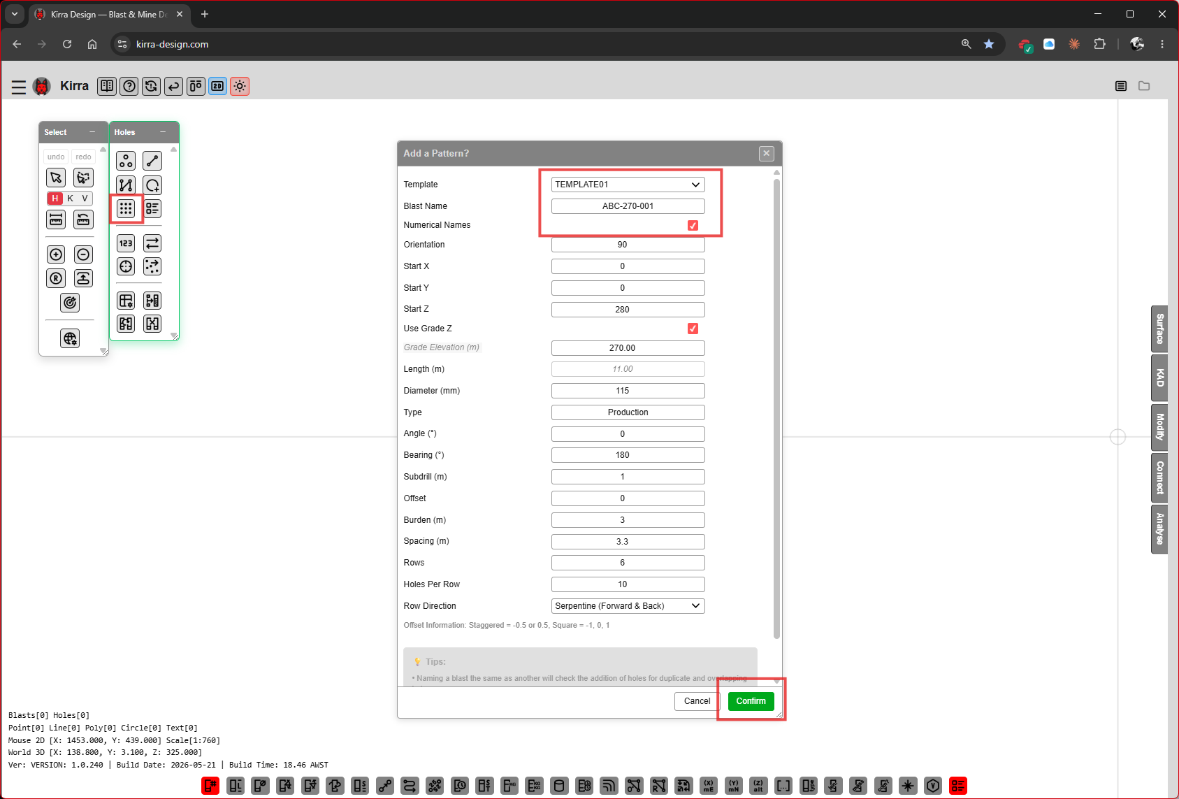 Step 4 — Add a Pattern dialog