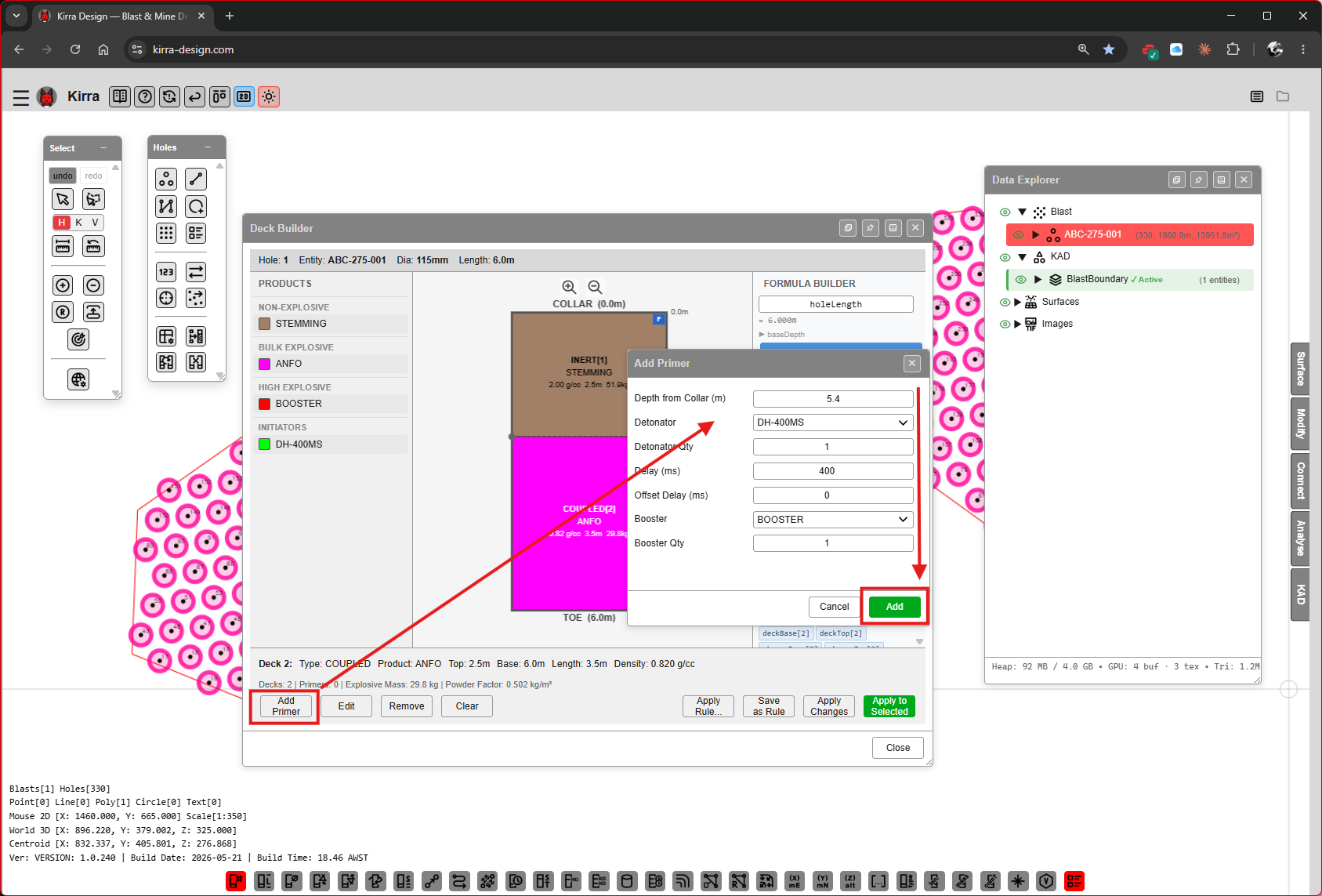 Step 7E — Add Primer dialog